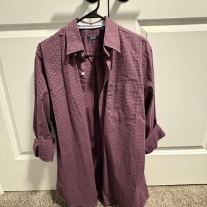 Izod Maroon/purple Checkered Shirt